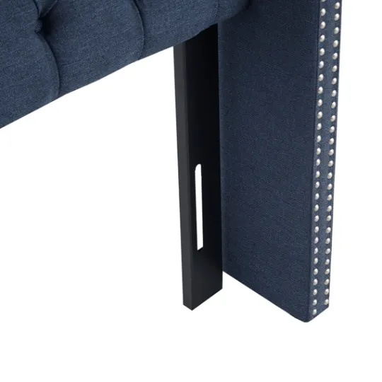 Kirkland's Home Tufted Upholstered Metal Leg Queen Headboard- Beds & Headboards