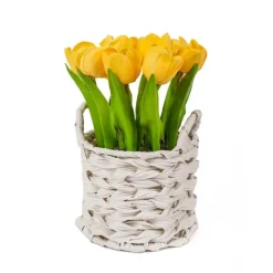 Kirkland's Home Tulip Arrangement In Basket- Arrangements & Greenery