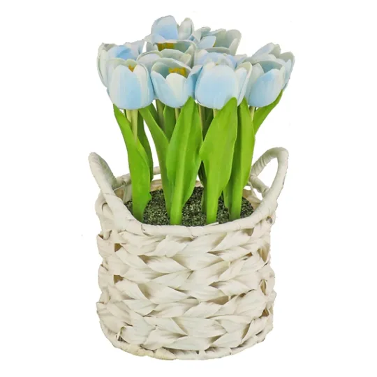 Kirkland's Home Tulip Arrangement In Basket- Arrangements & Greenery