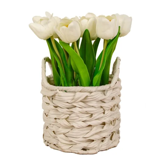 Kirkland's Home Tulip Arrangement In Basket- Arrangements & Greenery