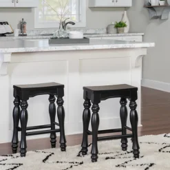 Kirkland's Home Turned Legs Island Stools, Set Of 2- Bar Stools & Counter Height Stools