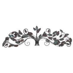 Kirkland's Home Turquoise Bronze Distressed Iron Vine Wall Plaque- Wall Plaques