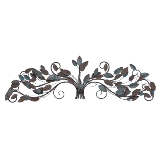 Kirkland's Home Turquoise Bronze Distressed Iron Vine Wall Plaque- Wall Plaques