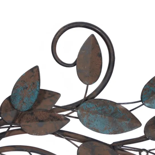 Kirkland's Home Turquoise Bronze Distressed Iron Vine Wall Plaque- Wall Plaques