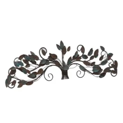 Kirkland's Home Turquoise Bronze Distressed Iron Vine Wall Plaque- Wall Plaques
