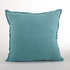 Kirkland's Home Turquoise Fringed Edge Pillow- Pillows