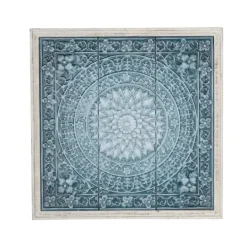 Kirkland's Home Turquoise Iron Floral Scrollwork Wall Plaque- Wall Plaques