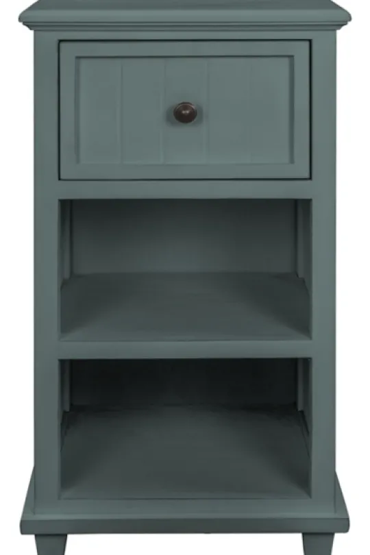 Kirkland's Home Turquoise Slim Wooden 2-Shelf Side Table- Accent & End Tables
