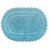 Kirkland's Home Turquoise Small Crochet Oval Bath Mat- Bathroom Rugs