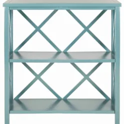 Kirkland's Home Turquoise Trellis Pine Wood Bookshelf- Bookshelves