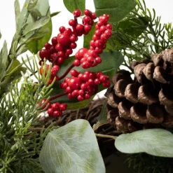 Kirkland's Home Twigs And Winter Foliage Pine Berry Wreath- Wreaths