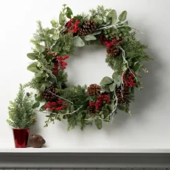 Kirkland's Home Twigs And Winter Foliage Pine Berry Wreath- Wreaths