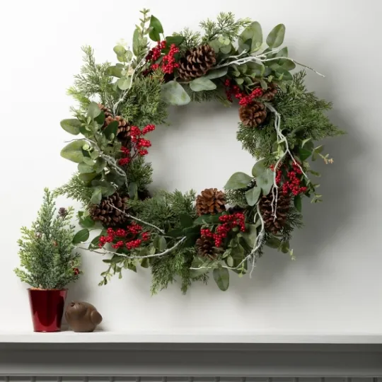 Kirkland's Home Twigs And Winter Foliage Pine Berry Wreath- Wreaths