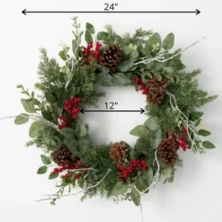 Kirkland's Home Twigs And Winter Foliage Pine Berry Wreath- Wreaths