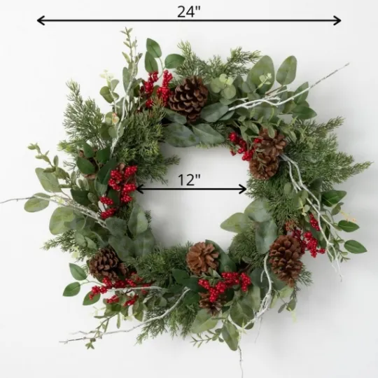 Kirkland's Home Twigs And Winter Foliage Pine Berry Wreath- Wreaths