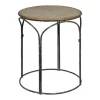 Kirkland's Home Twisted Metal Leg Rattan Top Accent Table- Accent & End Tables