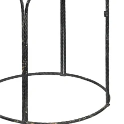 Kirkland's Home Twisted Metal Leg Rattan Top Accent Table- Accent & End Tables