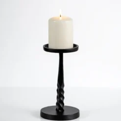 Kirkland's Home Twisted Metal Pillar Candle Holder, 8 In.- Candle Holders