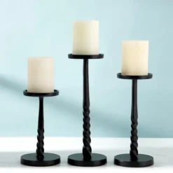 Kirkland's Home Twisted Metal Pillar Candle Holder, 8 In.- Candle Holders