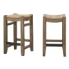 Kirkland's Home Twisted Seagrass And Wood Counter Stools, Set Of 2- Bar Stools & Counter Height Stools