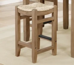 Kirkland's Home Twisted Seagrass And Wood Counter Stools, Set Of 2- Bar Stools & Counter Height Stools