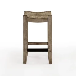 Kirkland's Home Twisted Seagrass And Wood Counter Stool- Bar Stools & Counter Height Stools