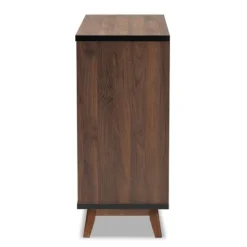 Kirkland's Home Two Tone Walnut Wood Wine Storage Cabinet- Cabinets & Sideboards