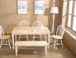 Kirkland's Home Two Toned Wood Farmhouse Dining Table- Dining Tables