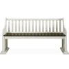 Kirkland's Home Two-Tone Dark Oak And Ivory High Back Wooden Bench- Entryway Furniture