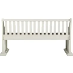 Kirkland's Home Two-Tone Dark Oak And Ivory High Back Wooden Bench- Entryway Furniture