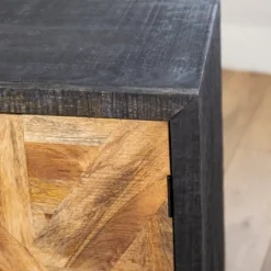 Kirkland's Home Two-Tone Diamond Parquet Cabinet- Cabinets & Sideboards
