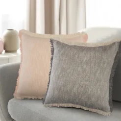Kirkland's Home Two-Tone Gray Woven Accent Pillow- Pillows