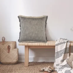 Kirkland's Home Two-Tone Gray Woven Accent Pillow- Pillows