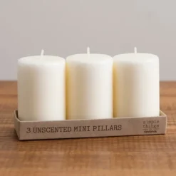 Kirkland's Home Unscented Mini Pillar Candles, Set Of 3- Candles