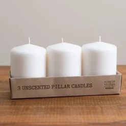 Kirkland's Home Unscented Pillar Candles, Set Of 3- Candles