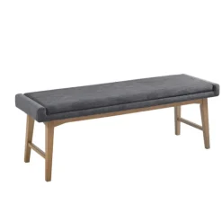 Kirkland's Home Upholstered And Wood Legs Bench- Benches & Ottomans