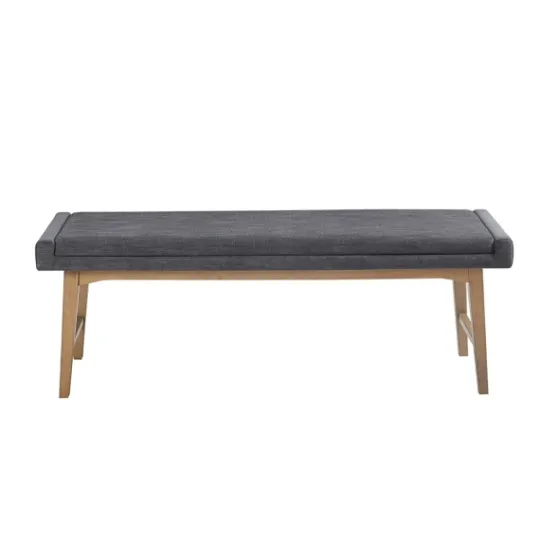Kirkland's Home Upholstered And Wood Legs Bench- Benches & Ottomans