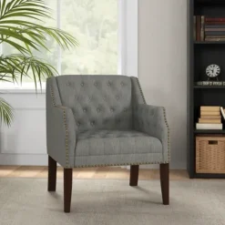 Kirkland's Home Upholstered Button Tufted Accent Chair- Accent Chairs