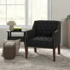 Kirkland's Home Upholstered Button Tufted Accent Chair- Accent Chairs
