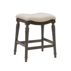 Kirkland's Home Upholstered Curved Seat Counter Stool- Bar Stools & Counter Height Stools