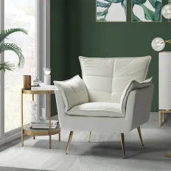 Kirkland's Home Upholstered Flange Accent Chair- Accent Chairs