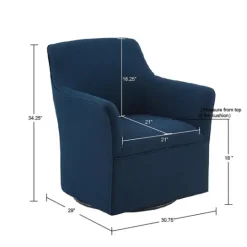 Kirkland's Home Upholstered Flared Arm Swivel Accent Chair- Accent Chairs