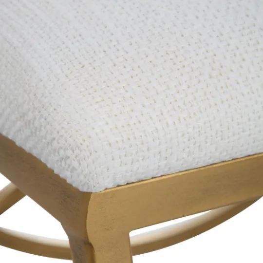 Kirkland's Home Upholstered Gold Metal Arched Frame Bench- Benches & Ottomans