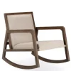 Kirkland's Home Upholstered Linen Wood Rocker Accent Chair- Accent Chairs