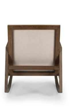 Kirkland's Home Upholstered Linen Wood Rocker Accent Chair- Accent Chairs