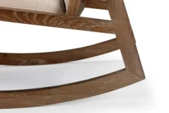 Kirkland's Home Upholstered Linen Wood Rocker Accent Chair- Accent Chairs