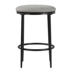 Kirkland's Home Upholstered Metal Counter Stool- Bar Stools & Counter Height Stools