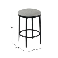 Kirkland's Home Upholstered Metal Counter Stool- Bar Stools & Counter Height Stools