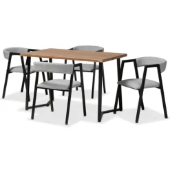 Kirkland's Home Upholstered Metal Frame 5-Pc. Dining Set- Dining Tables