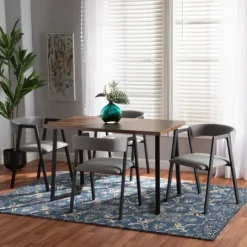 Kirkland's Home Upholstered Metal Frame 5-Pc. Dining Set- Dining Tables